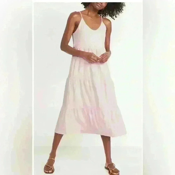 Old Navy Pink  Tiered Dress Midi Cami Swing Dress long Size S - Picture 1 of 3